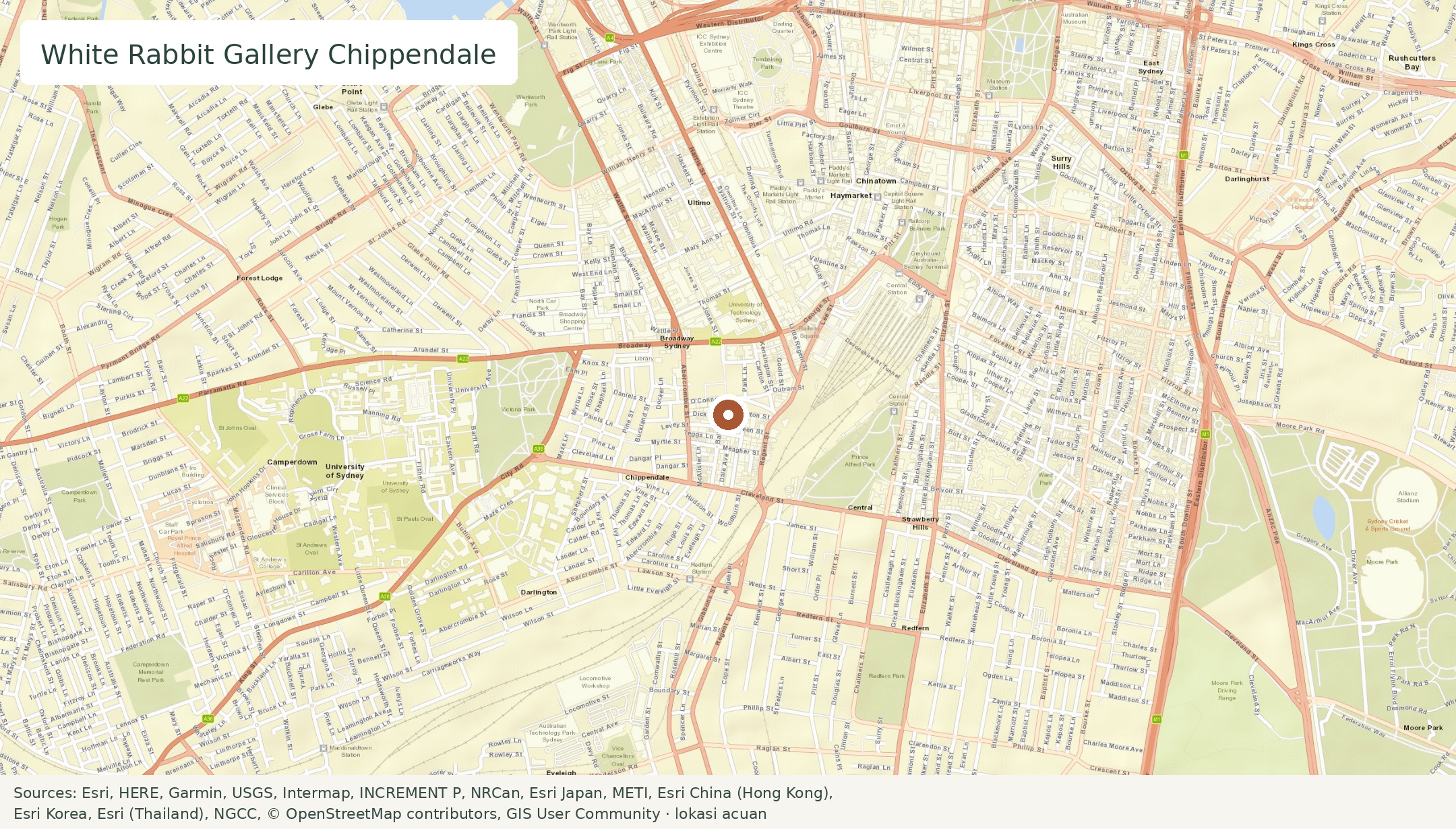 Map: White Rabbit Gallery Chippendale