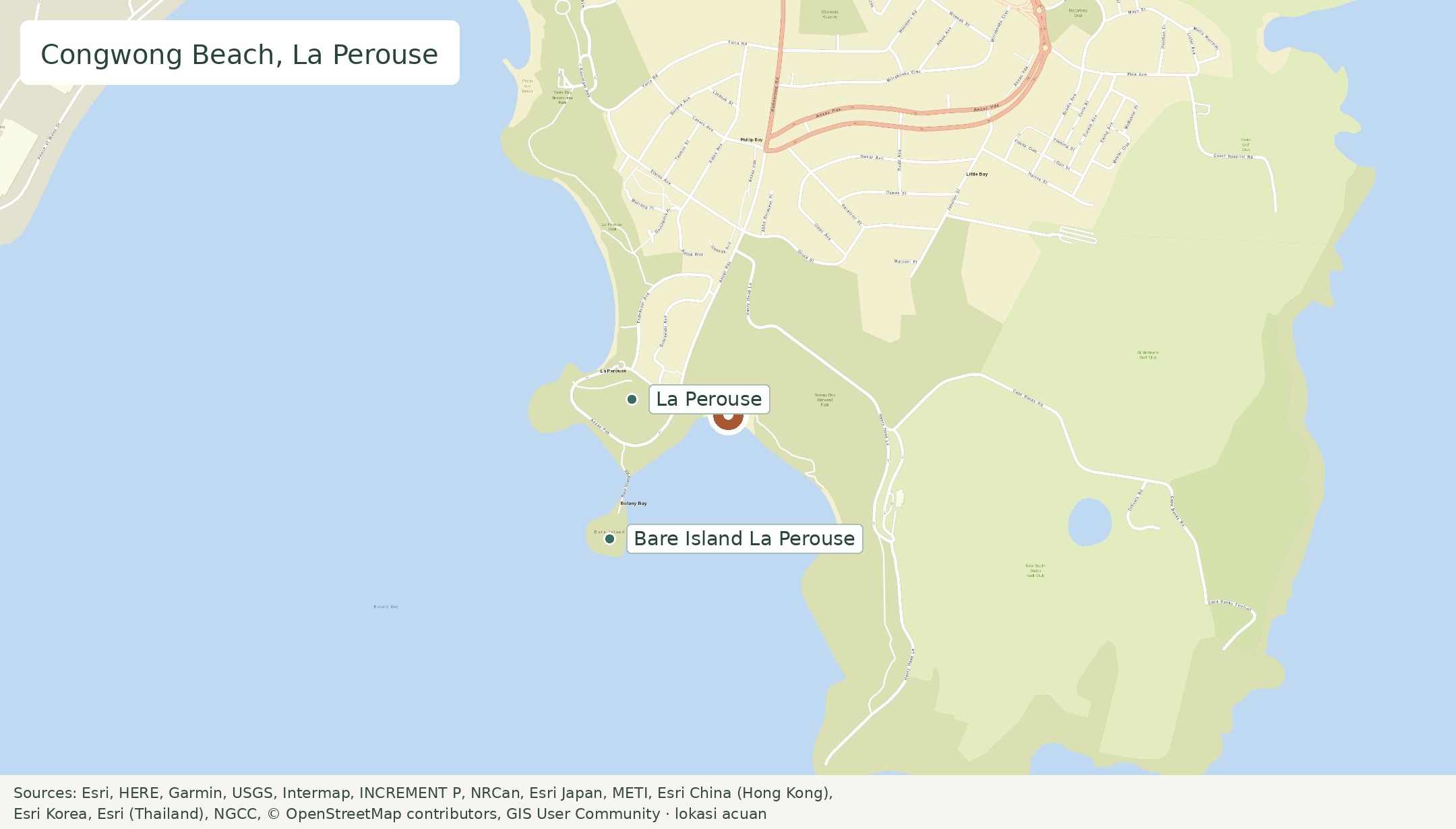 Peta Congwong Beach, La Perouse