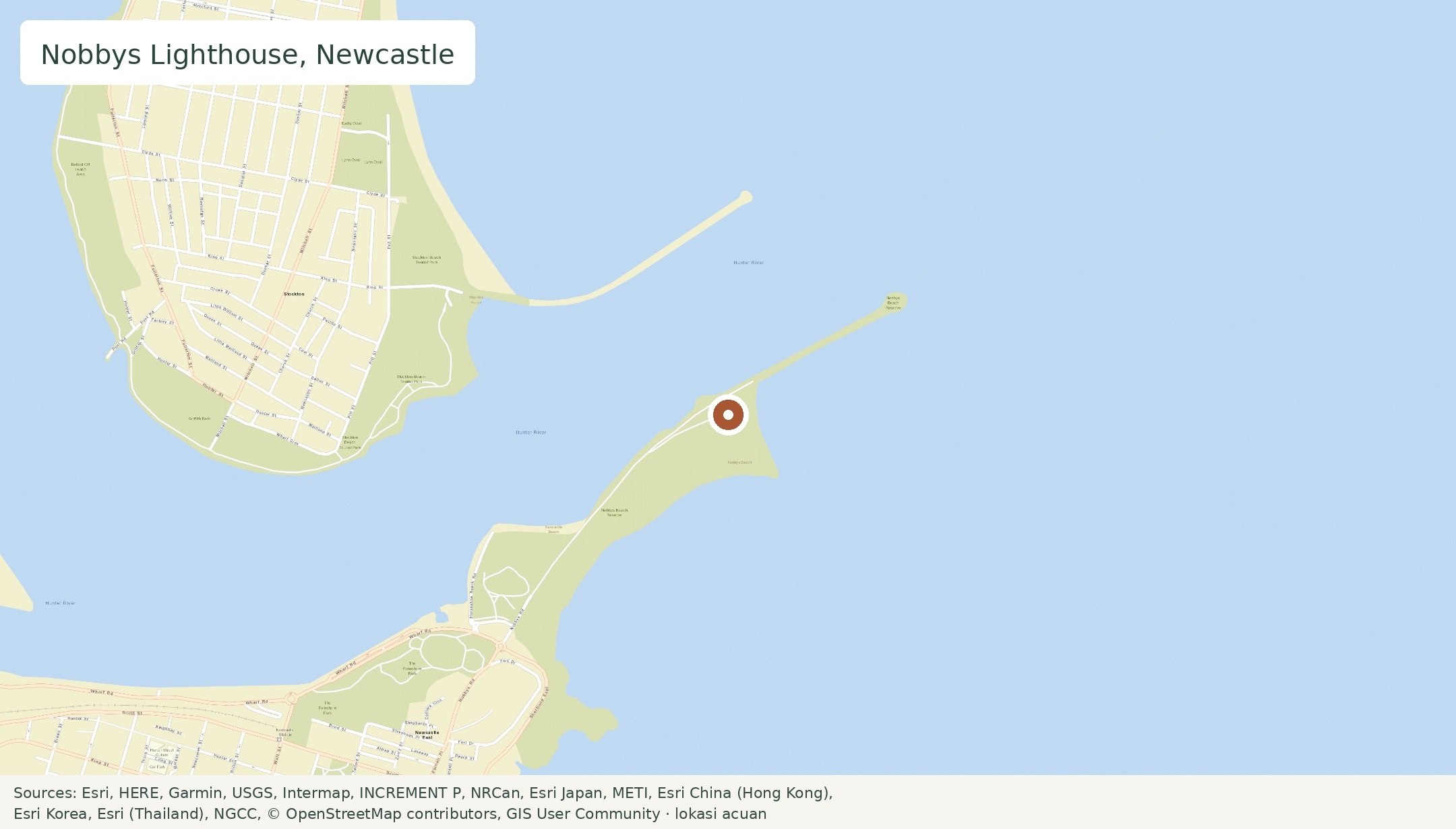 Peta Nobbys Lighthouse, Newcastle