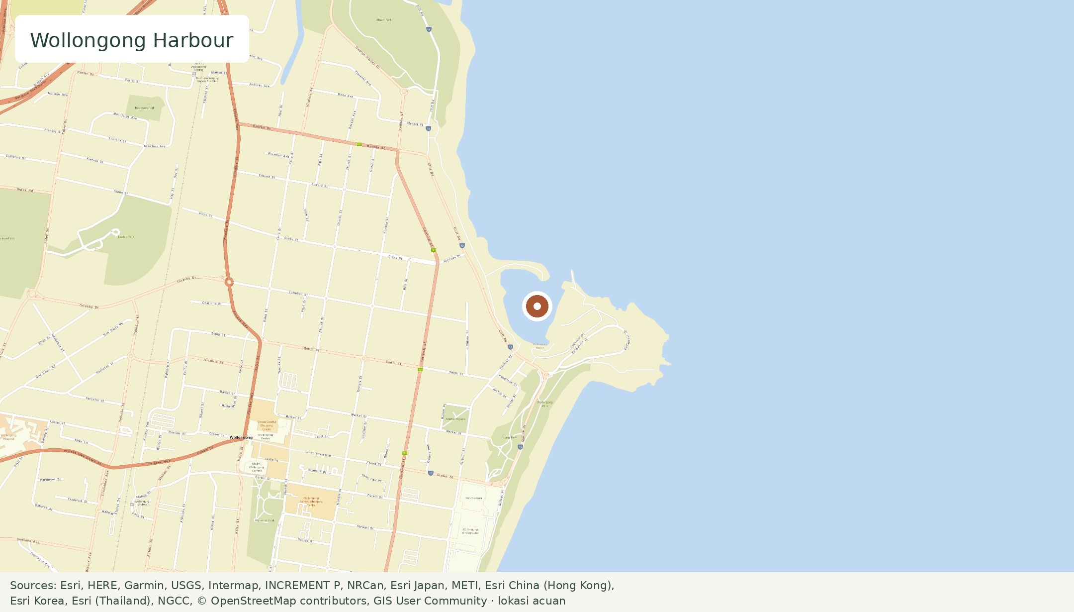 Peta Wollongong Harbour
