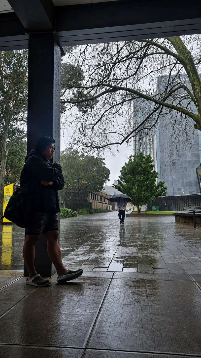 Waiting in the rain